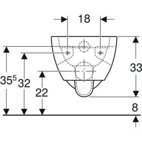 Geberit Renova Wand-WC Tiefspüler teilgeschlossene Form, Rimfree, weiß