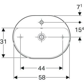Geberit VariForm Aufsatz-WT, elliptisch mit HLB, 60x45cm, m. Ül., weiß, KeraTect