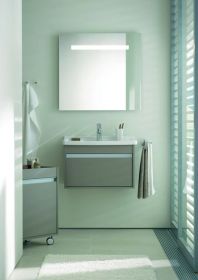 Möbelwaschtisch Starck 3 700 mm mit ÜL, mit HLB, 1 HL, weiß