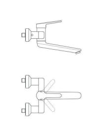 Ideal Standard Wand-WT-Armatur Ceraplus Ausld.280-299mm absp.S-Anschlüsse Chrom