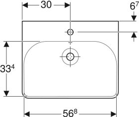 Geberit Smyle Square Waschtisch, 60x48cm m. Hl., m. Ül., weiß