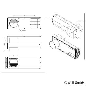 Wolf Doppelgitter Zu-und Abluft DN125 Edelstahl, für CWL-F-150, CWL-180 Excellent