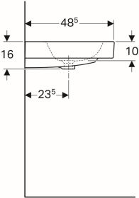 Geberit iCon Waschtisch, 90x48,5cm m. Hl., m. Ül., weiß