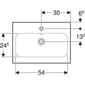 Geberit iCon Light WT 60x42cm, verk. Aus mit Hahnloch, mit Überlauf, weiß