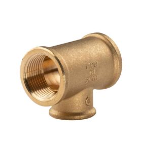 Messing Gewinde-Fitting T-Stück Mittelabgang reduziert 1"IG - 1/2"IG - 1"IG - schwere Ausführung