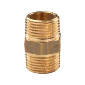 Messing Gewinde-Fitting Doppelnippel 3/8"AG -3/8"AG (DN 10) - schwere Ausführung