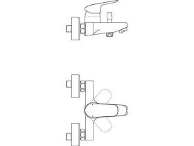 Ideal Standard Badearmatur AP Ceraflex, Ausld. 118-127mm, Chrom