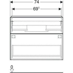 Geberit iCon Unterschrank für WT, 2 Schu 74x61,5x47,6cm, weiß matt