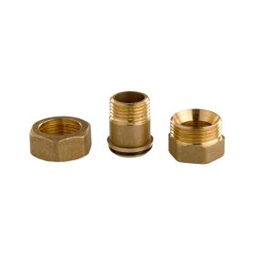 Messing Gewinde-Fitting Verschraubung mit O-Ring konisch dichtend 1/2"IG - 1/2"AG (DN15)-schwere Ausführung