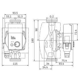 Wilo Nassläufer-Hocheffizienzpumpe Yonos PICO plus 30/1-4 180 mm mit Wärmedämmschale