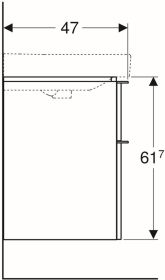 Geberit Smyle Square US für WT, m. 2 Sch 73,4x61,7x47cm, weiß