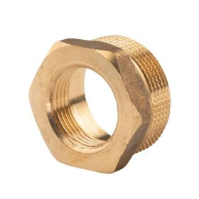 Messing Gewinde-Fitting Reduzierung 1 1/2"AG (DN 40) - 1"IG (DN 20) - schwere Ausführung