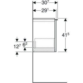 Geberit iCon Unterschrank für HWB, 1 Sch 52x41,5x30,7cm, weiß hgl./Gr. chrom