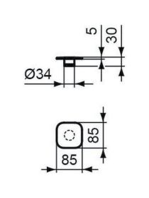 Ideal Standard Push open Ventil quadrati 85x85x30mm, Chrom