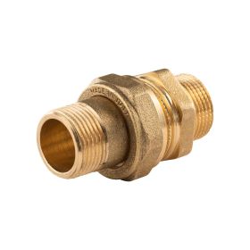 Messing Gewinde-Fitting Verschraubung gerade flachdichtend 3/4"AG - 3/4"AG (DN 20) - schwere Ausführung