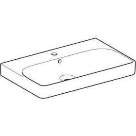 Geberit Smyle Square Waschtisch, 75x48cm m. Hl., m. Ül., weiß