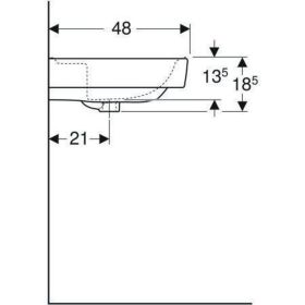 Geberit Renova Plan Waschtisch, 60x48cm o. Hl., o. Ül., weiß