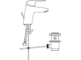 Ideal Standard Waschtischarmatur Cerafle m.Ablgarn. aus Kst., Ausld. 101mm, Chrom