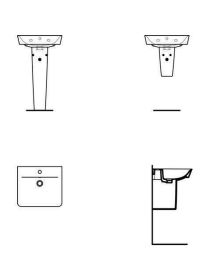 Waschtisch Connect Air Cube, 1 Hl., m.Ül., 500x450x160mm, Weiß
