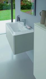 Möbelwaschtisch ME by Starck 830 mm mit ÜL, mit HLB, 1 HL, weiß