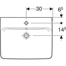 Geberit Renova Plan Waschtisch, 60x48cm m. Hl., m. Ül., weiß, KeraTect