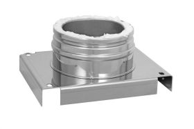 Schornstein Grundplatte Wandmontage Edelstahl  DW Ablauf unten DN 100