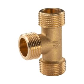 Messing Gewinde-Fitting T-Stück 3/4" AG - 3/4" AG - 3/4" AG (DN20) - schwere Ausführung