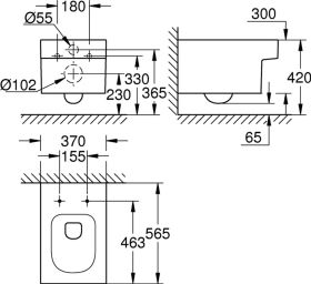 GROHE Wand-Tiefspül-WC Cube Keramik 39245 PureGuard alpinweiß