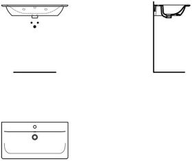 Möbelwaschtisch Connect Air 1 Hl. m.Ül. 840x460x165mm Weiß