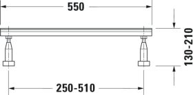 Fußgestell für Bade- und Duschwannen mit Seitenlänge > 1000 mm, 2 Stück
