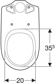 Geberit Renova Stand-WC für AP-SPK aufge Abgang horizontal, weiß