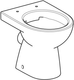 Geberit Renova Stand-WC Tiefspüler, Abg. teilgeschlossene Form, Rimfree, weiß