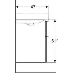 Geberit Smyle Square US für WT, m. 2 Sch 73,4x61,7x47cm, weiß