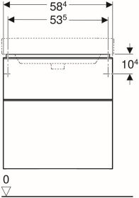 Geberit Smyle Square US für WT, m. 2 Sch 58,4x61,7x47cm, Nussbaum
