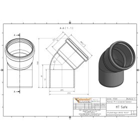 HTsafe Bogen 45 Grad DN 75