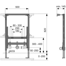 TECEprofil Bidetmodul für wandhängendes Bidet, Bauhöhe 820 mm
