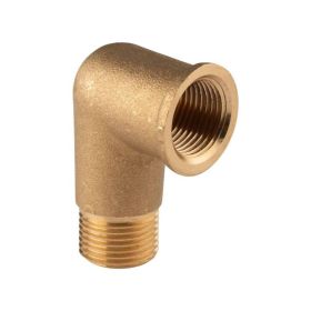 Messing Gewinde-Fitting 90° Winkel 3/8"IG - 3/8"AG (DN 10) - schwere Ausführung