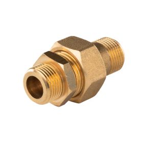 Messing Gewinde-Fitting Verschraubung mit O-Ring konisch dichtend 3/8" AG - 3/8" AG (DN10) - schwere Ausführung