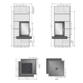ORANIER Kaminbausatz  Club (W+) Beton 7 kW