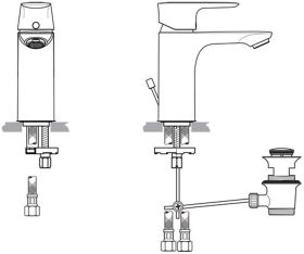 Ideal Standard WT-Armatur Connect Air, 5 m.Ablgarn., Ausld.112mm, Chrom