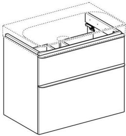 Geberit Smyle Square US für WT, m. 2 Sch 73,4x61,7x47cm, weiß