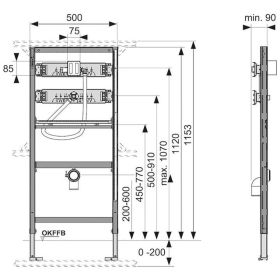 TECEprofil Urinalmodul mit TECE-Spülergehäuse U 1, Bauhöhe 1120 mm