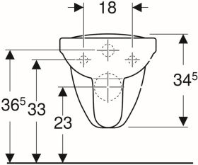Geberit Vitalis Wand-WC Tiefspüler verlängerte Ausladung, weiß