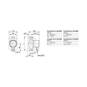 Biral HE-Umwälzpumpe PrimAX T2 25-5 180 RED G 1 1/2 230V mit Wärmedämmschale