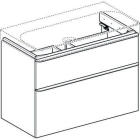 Geberit Smyle Square US für WT, m. 2 Sch 88,4x61,7x47cm, weiß