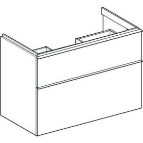 Geberit iCon Unterschrank für WT, 2 Schu 88,8x61,5x47,6cm, weiß hgl./Gr.weiß matt