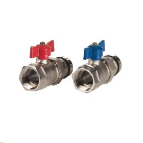 Kugelhahn-Set 1" Typ C rot / blau