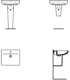 Waschtisch Connect Air Cube, 1 Hl., m.Ül., 550x460x160mm, Weiß