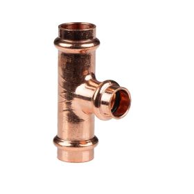 Kupfer Pressfitting T-Stück Mittelgang reduziert 18 x 15 x 18 mm V+M-Kontur DVGW