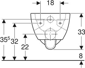 Geberit Renova Wand-WC Tiefspüler teilgeschlossene Form, Rimfree, weiß